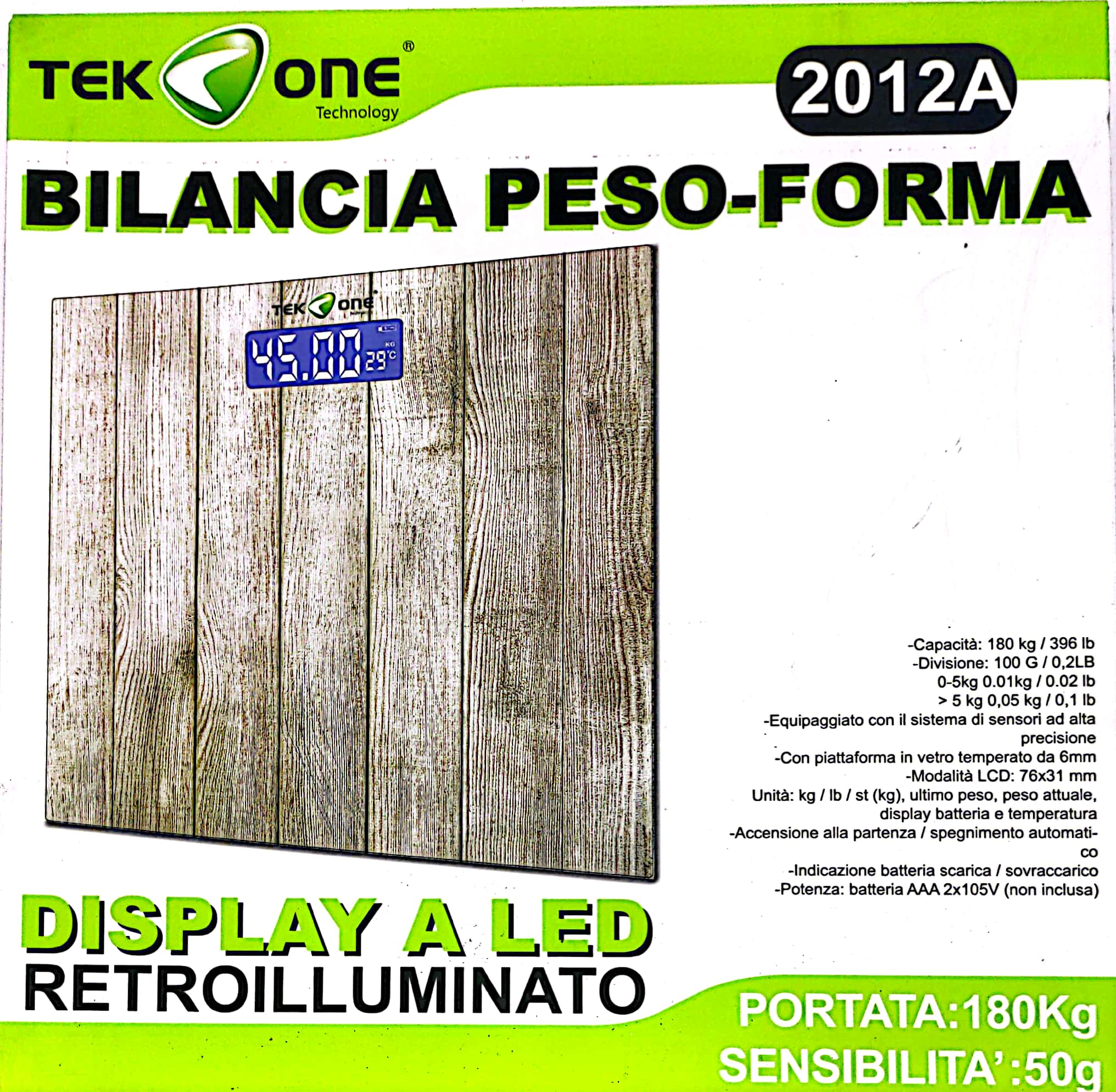 Bilancia Digitale Bluetooth Peso Display LCD Temperatura Batteria Casa